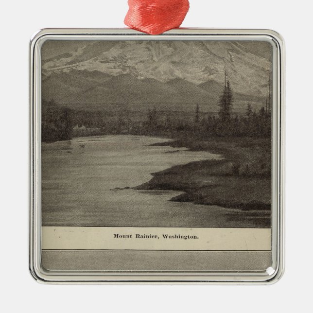 Rainier Steilacoom Beach Silbernes Ornament (Vorne)