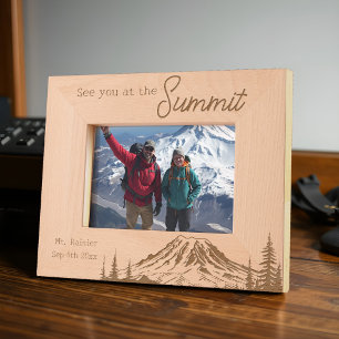 Rainier Summit Adventure Climb Aufstieg Datum Geätzte Rahmen