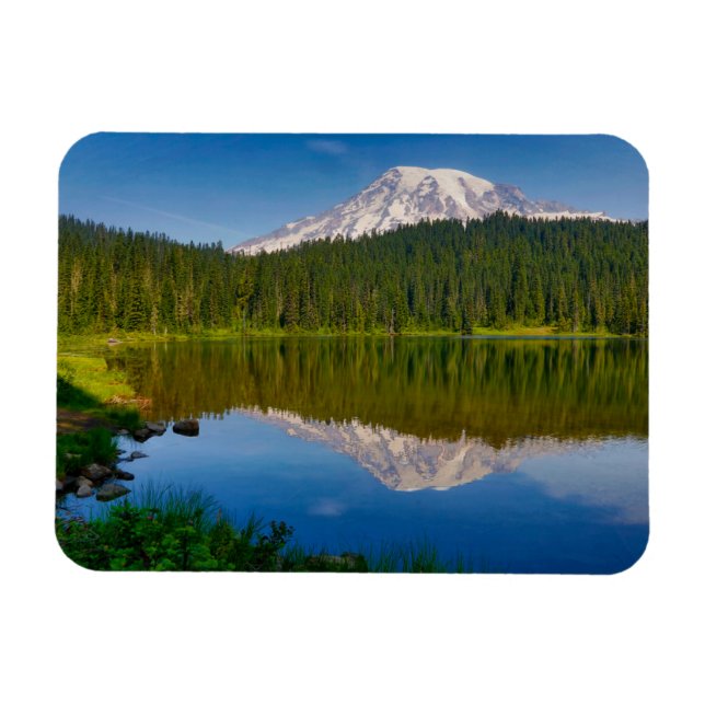 Rainier und Reflection Lake Magnet (Horizontal)