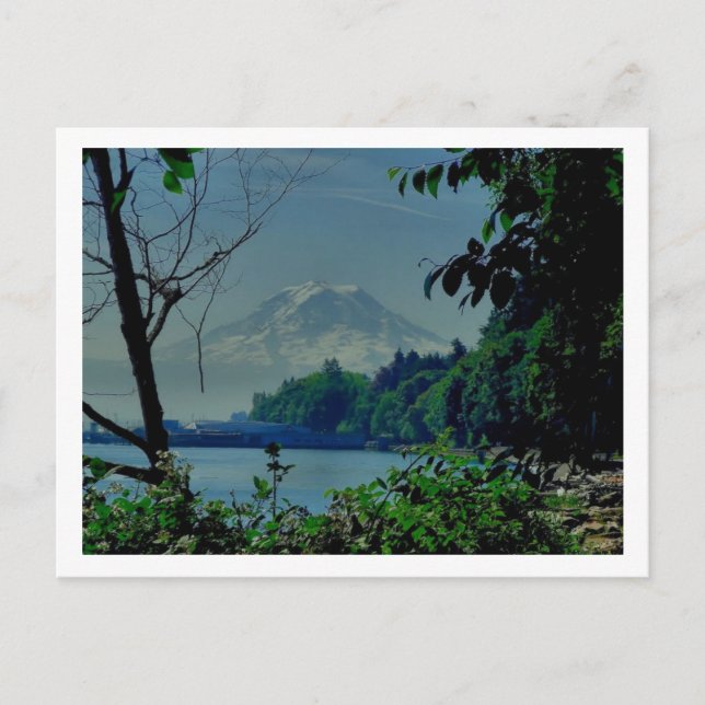 Rainier vom Strand von Owen Postkarte (Vorderseite)