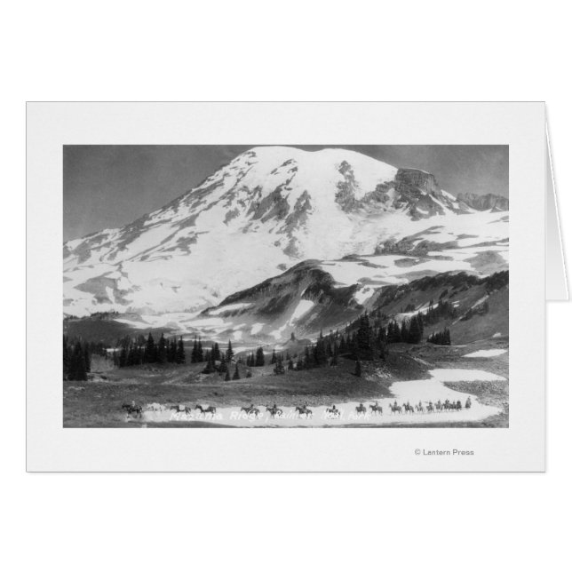 Rainier, WA Crossing Mazama Ridge on Horse (Vorderseite (Horizontal))