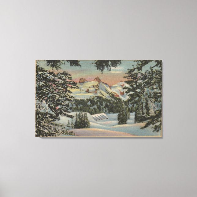 Rainier, WA - Paradise Inn & Tatoosh Range Leinwanddruck (Vorderseite)