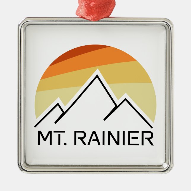 Rainier Washington Retro Ornament Aus Metall (Vorne)