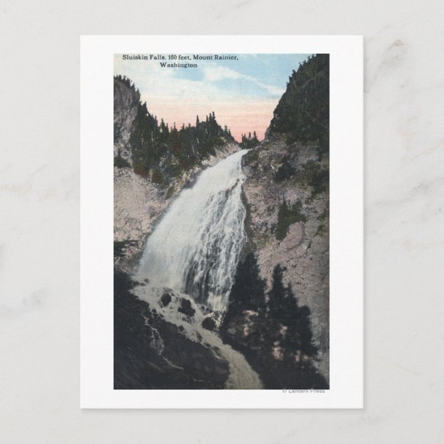 Rainier, Washington - View of Sluiskin Falls Postkarte (Vorderseite)