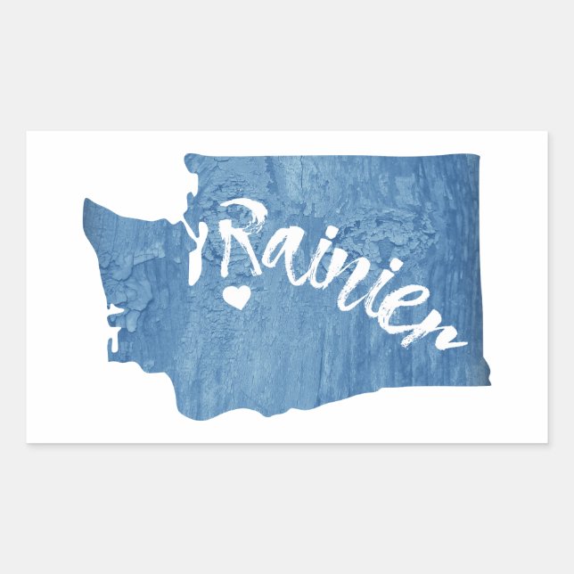 Rainier Washington Wood Grain Rechteckiger Aufkleber (Vorderseite)