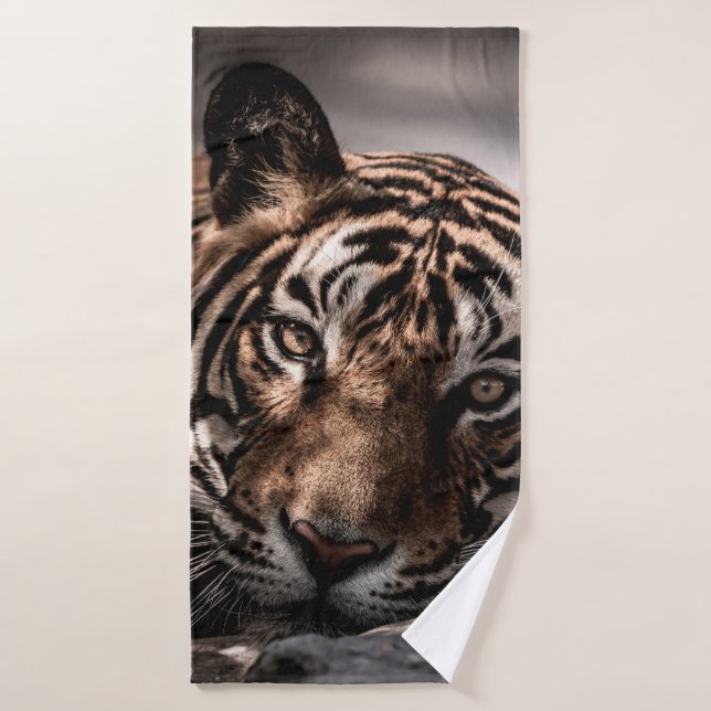 Rainthambourde wilde männliche Tigerin Fine Art Bi Badehandtuch (Badehandtuch)