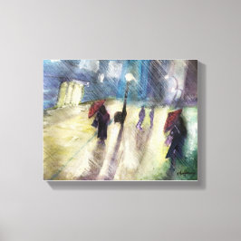 RAINY ABEND , - Aquarell, Leinwand-Druck Leinwanddruck