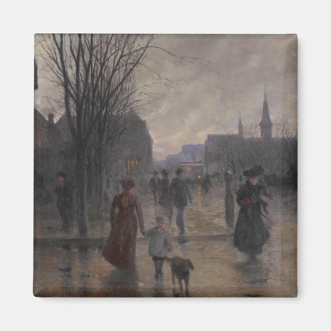 Rainy Abend on Hennepin Avenue, c.1902 Magnet (Vorne)
