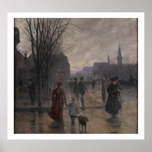 Rainy Abend on Hennepin Avenue, c.1902 Poster