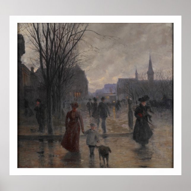 Rainy Abend on Hennepin Avenue, c.1902 Poster (Vorne)