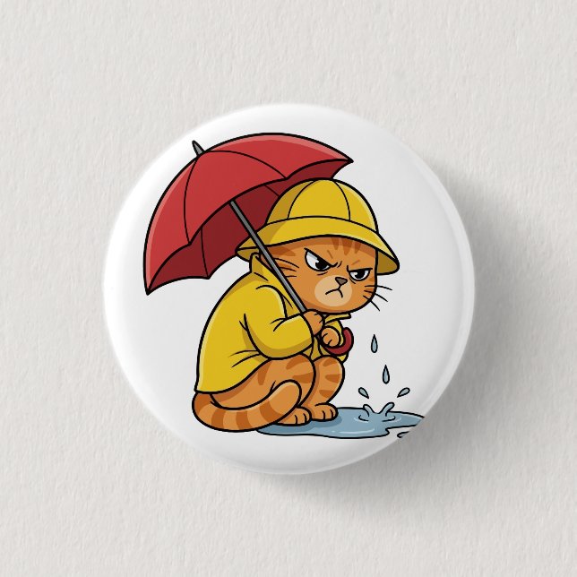 Rainy Cat Mood Button (Vorderseite)
