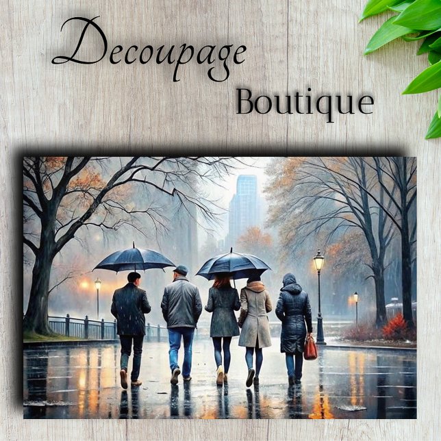 Rainy City Stroll Decoupage Seidenpapier (Rainy City Stroll Decoupage Tissue Paper)