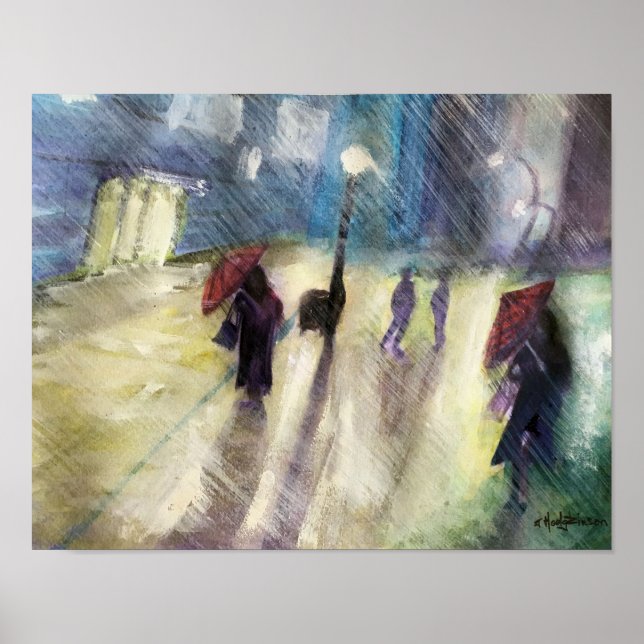 Rainy Cityscape - Poster (Vorne)