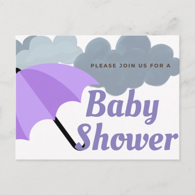 Rainy Day Baby Dusche Postkarte (Vorderseite)