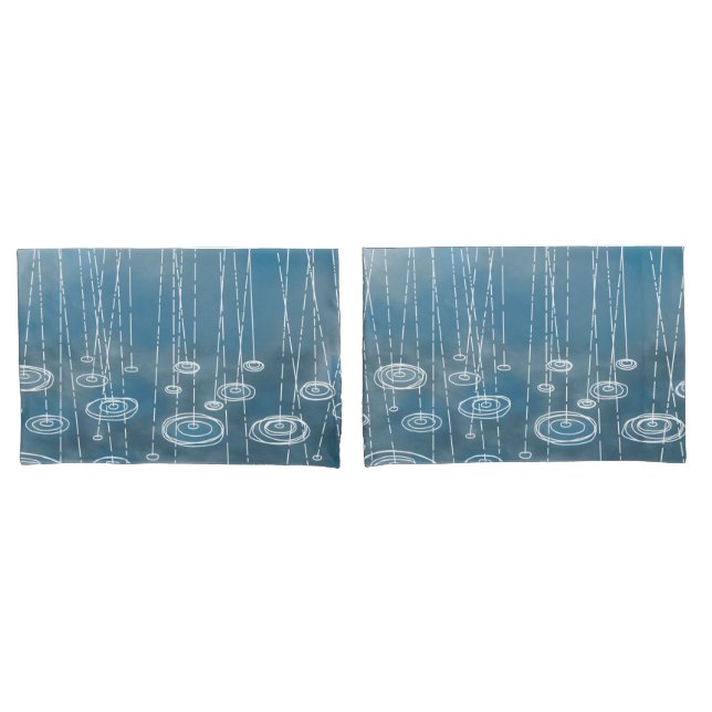 Rainy Day Blue Weather Kissenbezug (Vorderseite-Set)