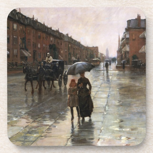 Rainy Day, Boston, Frederick Childe Hassam Getränkeuntersetzer (Vorderseite)