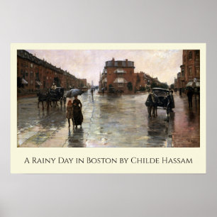 Rainy Day, Boston, Frederick Childe Hassam Poster