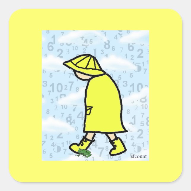 Rainy Day Boy Sticker (Vorderseite)