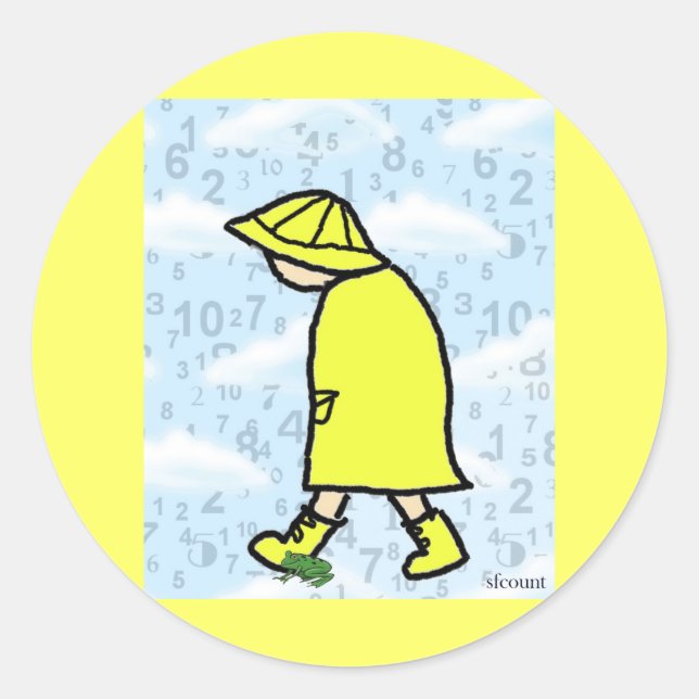 Rainy Day Boy Sticker (Vorderseite)