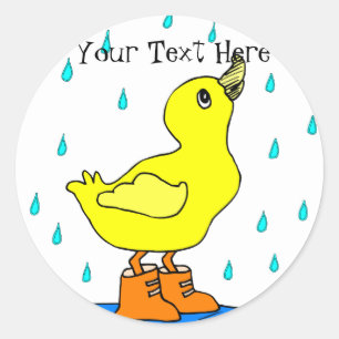 Rainy Day Duck in Orange Boots Stickers