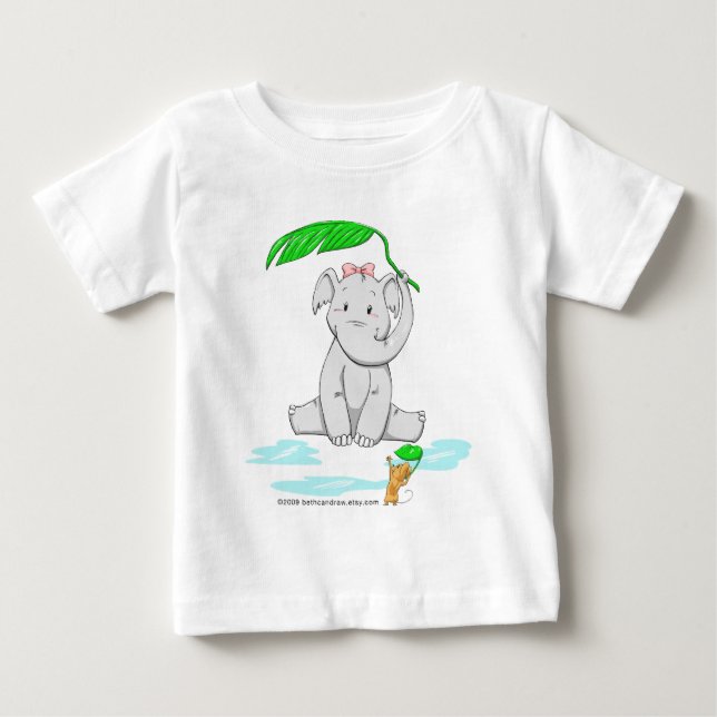 Rainy Day Elephant Baby T-shirt (Vorderseite)