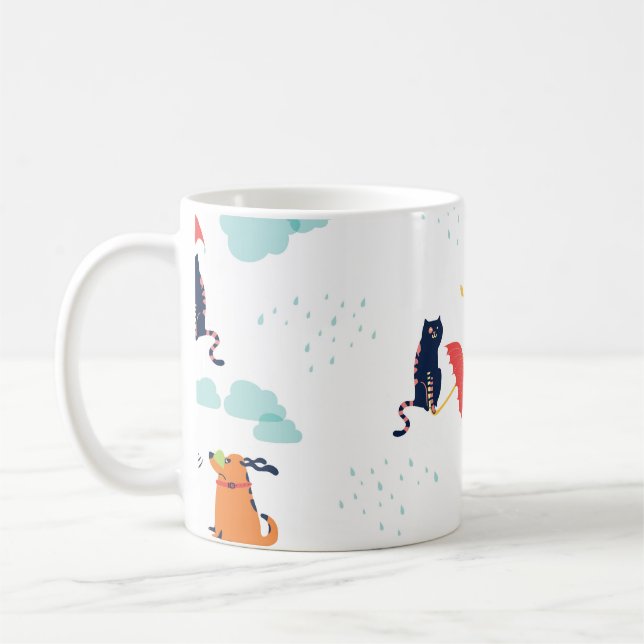 Rainy Day Friends: Cat Dog Vintag Kaffeetasse (Links)
