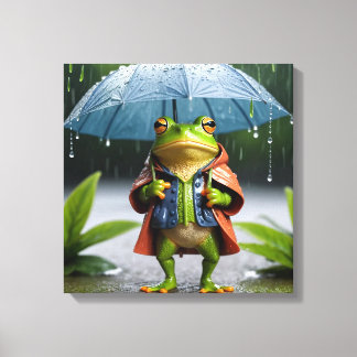 Rainy Day Frog Leinwanddruck