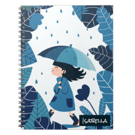 Rainy Day Girl Spiral Foto Notebook Notizblock