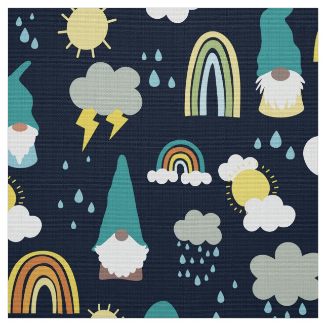 Rainy Day Gnomes Rainbow Kids Stoff (Muster)