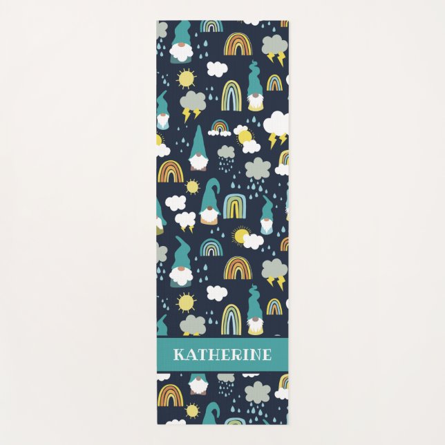 Rainy Day Gnomes Rainbow Kids Yogamatte (Vorderseite)