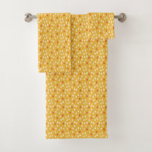 Rainy Day Gold Yellow White Raindrops Muster