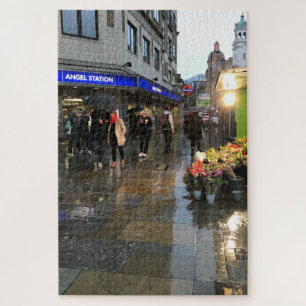 Rainy Day in Angel Islington North London Großbrit Puzzle