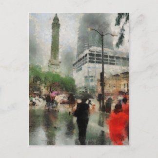 Rainy Day in Chicago Postkarte
