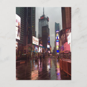 Rainy Day New York City Times Square NYC Postcard Postkarte