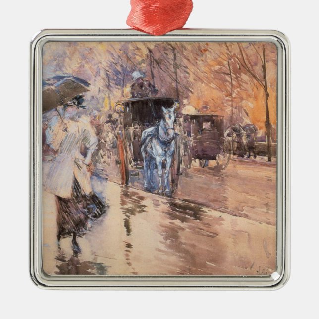 Rainy Day on Fifth Avenue (New York City) Ornament Aus Metall (Vorne)