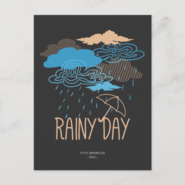 Rainy Day Postcard Postkarte (Vorderseite)