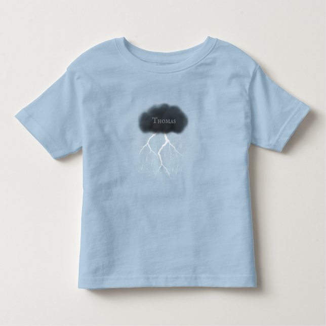 Rainy Day Thunder Cloud mit dem Namen Blue des Bab Kleinkind T-shirt (Vorderseite)