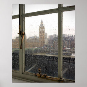 Rainy Day View auf Big Ben - London Poster