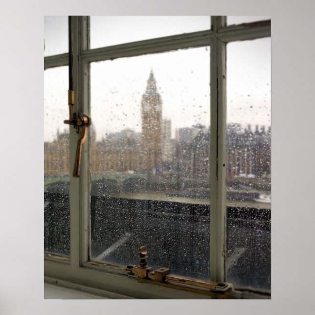 Rainy Day View auf Big Ben - London Poster (Vorne)