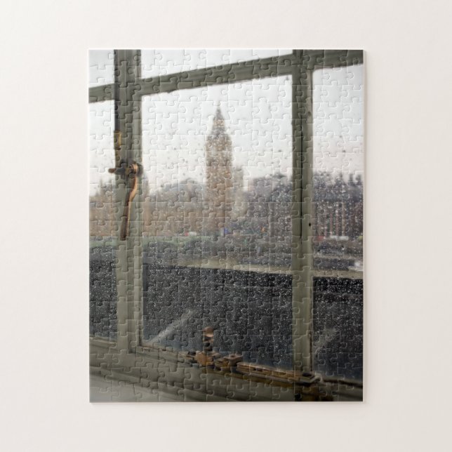 Rainy Day View auf Big Ben - London Puzzle (Vertikal)