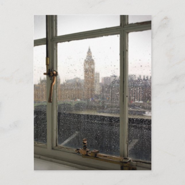 Rainy Day View on Big Ben - London Postcard Postkarte (Vorderseite)