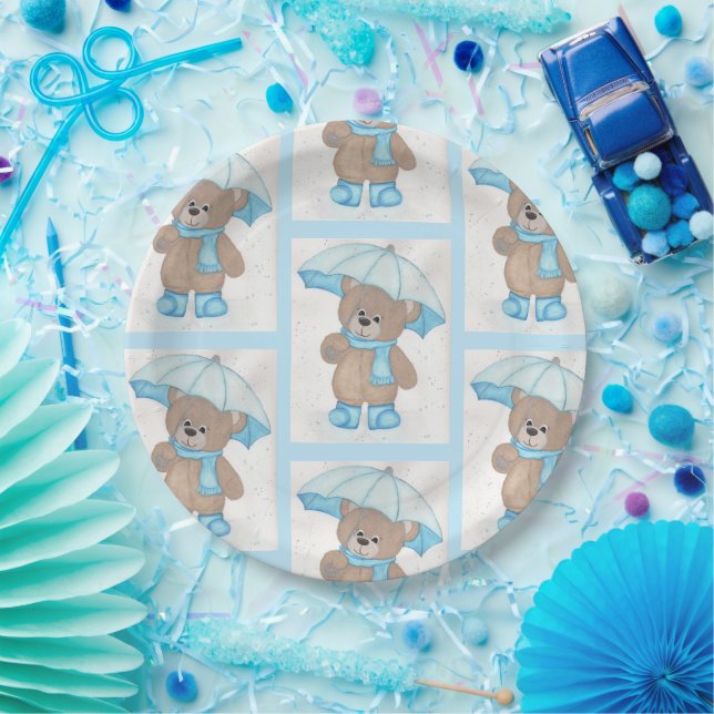 Rainy Daze Teddy Bear Pappteller (Party)