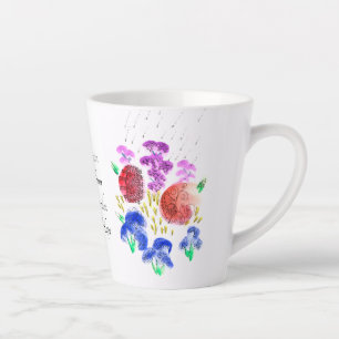 Rainy Flower Garden in hellen Farben Kleines Latei Milchtasse