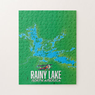 Rainy Lake North American Lake Map Puzzle