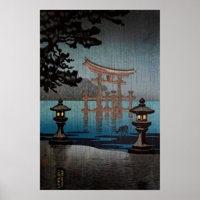 Rainy Miyajima von Tsuchiya Koitsu Poster (Vorne)