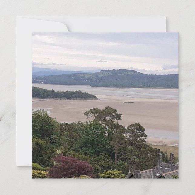 Rainy Morecambe Bay Flat Card (Vorderseite)