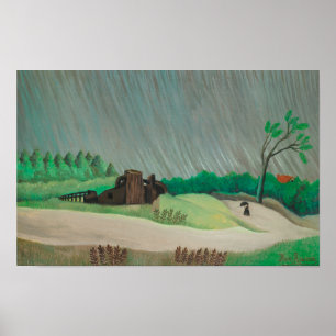 Rainy Morning Henri Rousseau, Vintage Kunst Poster