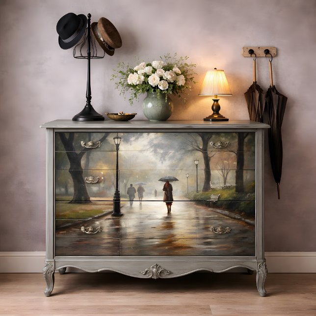Rainy Park Seidenpapier (Rainy Park Stroll Decoupage Tissue Paper)