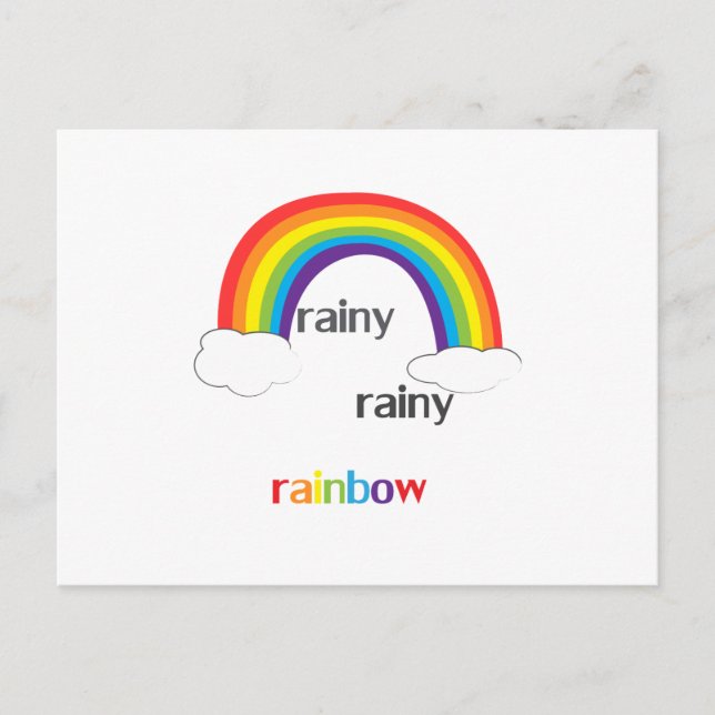 Rainy Rainy Rainbow Postkarte (Vorderseite)