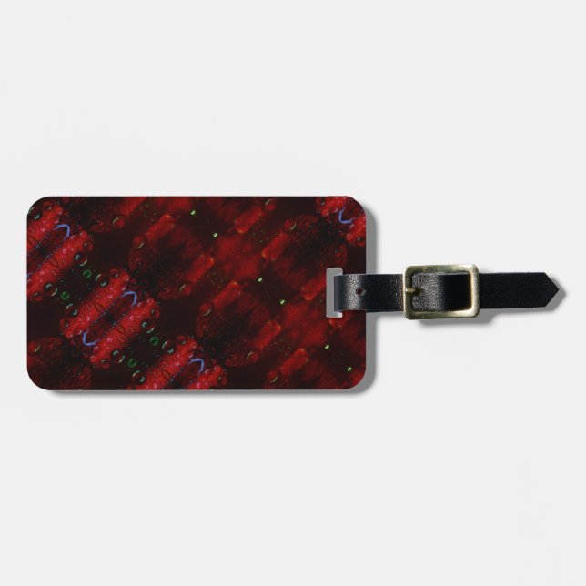 Rainy Red Dianthus Ikat 6 X GL Gepäckanhänger (Vorderseite horizontal)